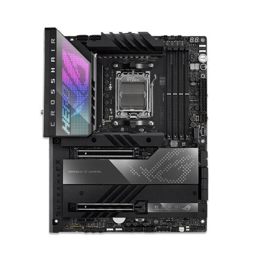 Asus ROG Crosshair X670E Hero AMD X670 AM5 Ryzen™ Desktop 9000,8000 & 7000 ATX Motherboard, 18 + 2 Power Stages, PCIe® 5.0, DDR5, 5X M.2 Slots, USB 3.2 Gen 2x2 with Quick Charge 4+, USB4®, Wi-Fi 6E