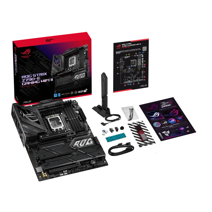 Asus ROG Strix Z790-E Gaming WiFi II, LGA 1700(Intel 14th, Intel 13th & 12th Gen) DDR5 ATX gaming motherboard(PCIe 5.0 NVMe SSD slot with M.2 Combo-Sink,18+1+2 ower stages,2.5 Gb LAN | 90MB1FC0-M0EAY0-GC