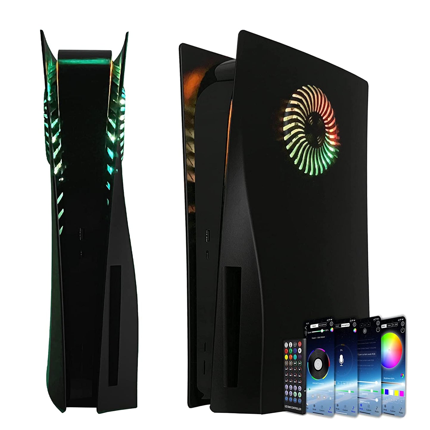 Faceplate with RGB Light Strip for PS5 400+ Effects LED Light Ring Console Cover with remote - Games Corner