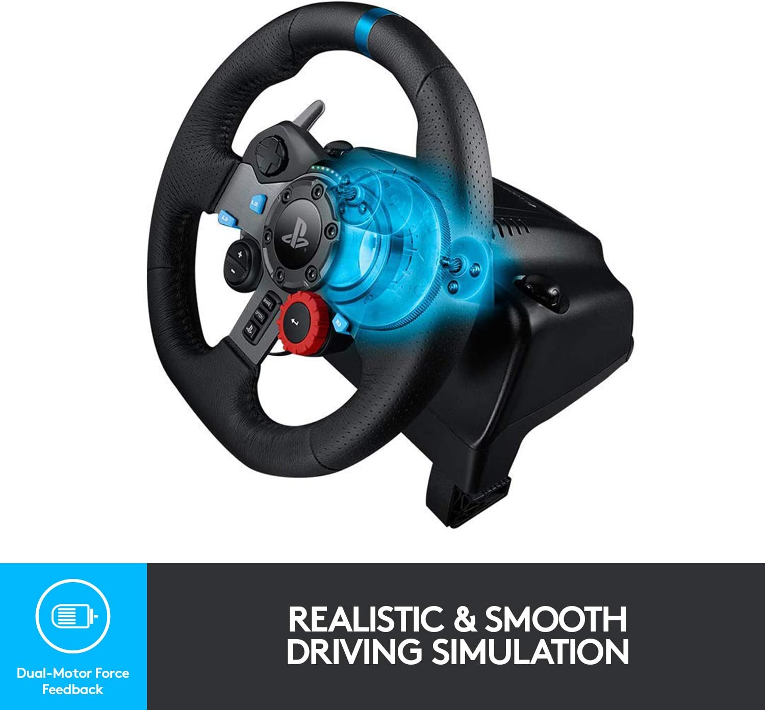 Logitech G29 Driving Force Racing Wheel and Floor Pedalsfor PS5, PS4, PC, Mac - Black - Games Corner