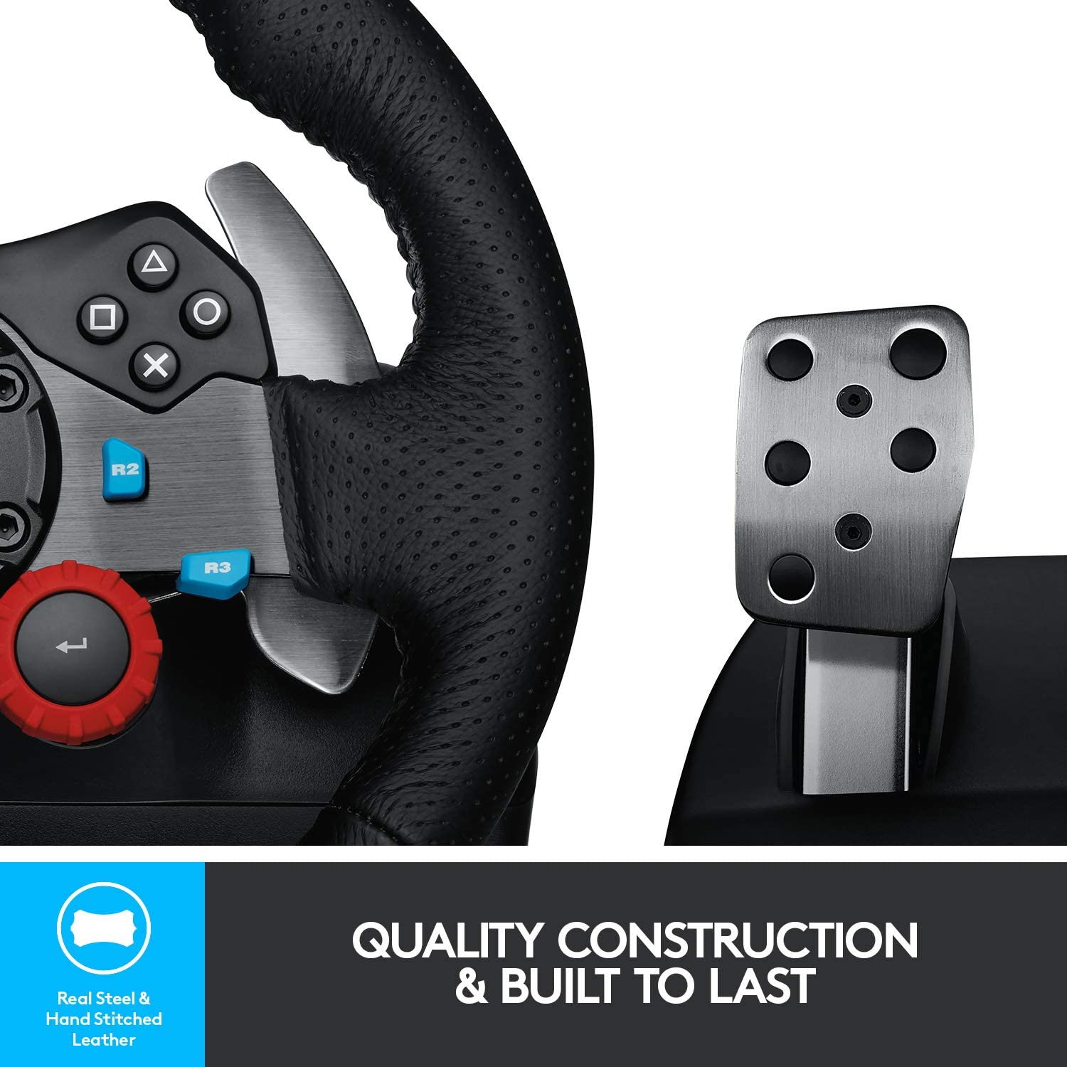 Logitech G29 Driving Force Racing Wheel and Floor Pedalsfor PS5, PS4, PC, Mac - Black - Games Corner