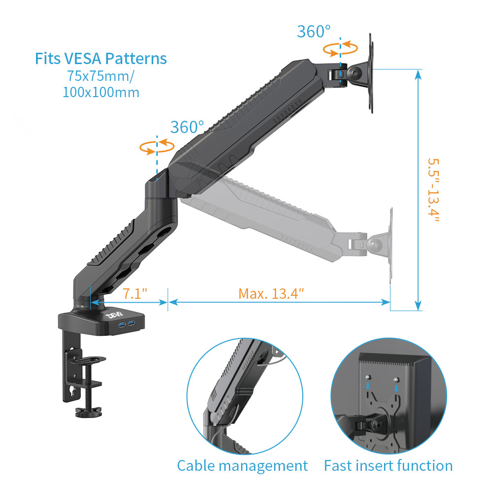Devo Gaming Monitor Arm - 1 arm - Games Corner