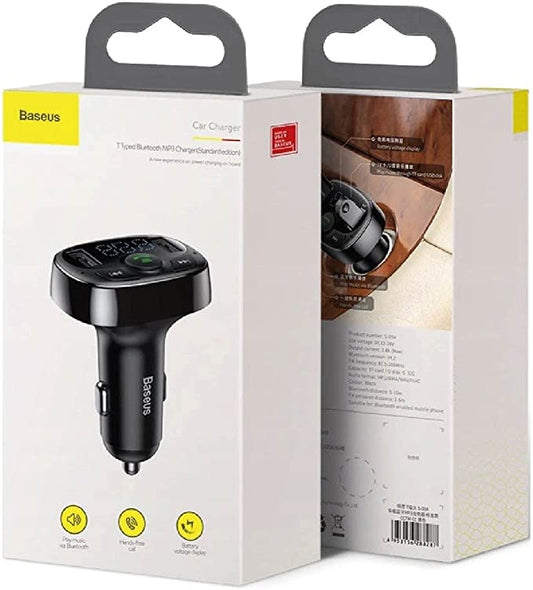 Baseus T typed S-09A Bluetooth MP3 car charger(Standard edition)Black - Games Corner