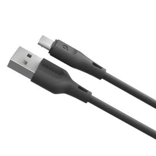 Porodo PD-U12MC-BK PVC Micro USB Cable 1.2m 2.4A Black - Games Corner