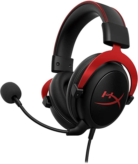 HyperX Cloud II - Gaming Headset, 7.1 Surround Sound, Memory Foam Ear Pads,Works with PC, PS5, PS4, Xbox Series X|S, Xbox One – Red - Games Corner