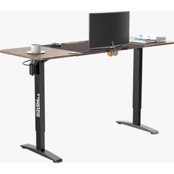 Twisted Minds T Shaped Electric Gaming Desk, Height Adjustable - Left, Headphone hook & Cup Holder, Cable Management Net 16x47cm | TM-T-9085-L - Games Corner