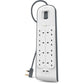 Belkin 8-Outlet Surge Protection Strip + 2 X 2.4 Amp Usb Charge, 2M, White