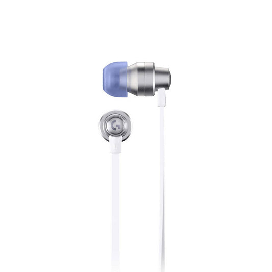 Logitech G333 In Ear Gaming Earphone, In Line Mic and Controls, Gaming Grade Dual Drivers, Durable Aluminum Housing, Adaptive Comfort, White&Purple