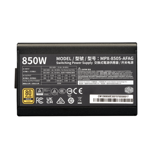 Cooler Master Elite Gold 850 80 PLUS GOLD Fully Modular ATX 3.1 850W Power Supply Games Corner 