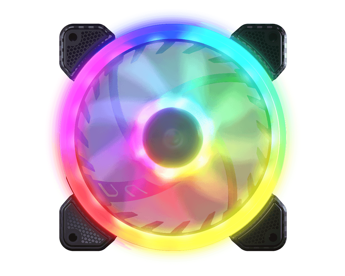 Cougar Vortex ARGB VX 120 ARGB Case Fan, Dynamic HDB Rearing, Anti-Vibration Damper, ARGB SYNC with Motherboard Lighting Software - Black