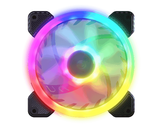 Cougar Vortex ARGB VX 120 ARGB Case Fan, Dynamic HDB Rearing, Anti-Vibration Damper, ARGB SYNC with Motherboard Lighting Software - Black
