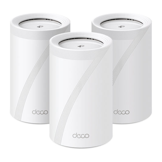 TP-LINK Deco BE65 Whole Home Mesh Wi-Fi 7 System, Dual Band, Speed up to 9.3 Gbps, 3 Pack, White