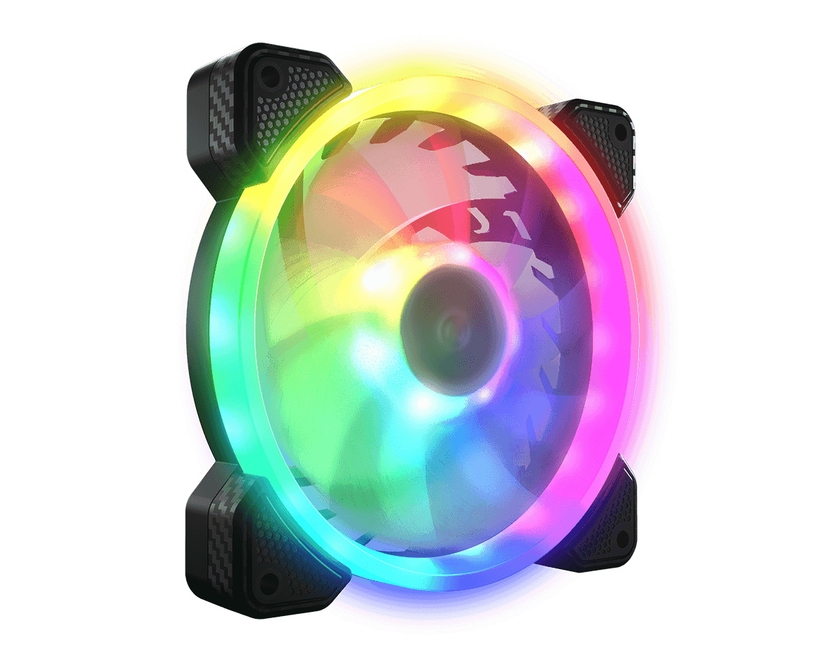 Cougar Vortex ARGB VX 120 ARGB Case Fan, Dynamic HDB Rearing, Anti-Vibration Damper, ARGB SYNC with Motherboard Lighting Software - Black