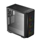 DeepCool CG540 Mid Tower Tempered Glass Side & Front Window Panel Case, 175mm, Addressable RGB LED Fans, 2xUSB 3.0, ATX PS2, Black.