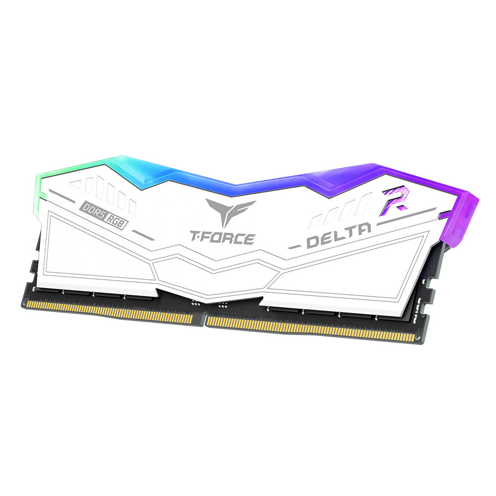 TEAMGROUP T-Force Delta RGB DDR5 Ram 32GB (2x16GB) 6200MHz PC5-49600 CL38 Desktop Memory Module Ram for 600 700 Series Chipset XMP 3.0 Ready White-GC