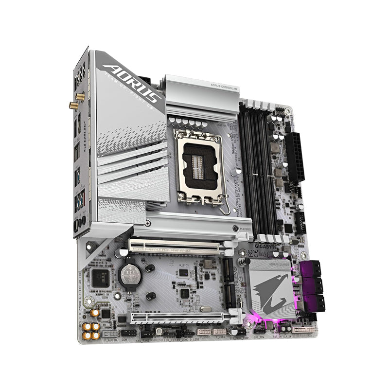 GIGABYTE Z790M AORUS Elite AX ICE LGA 1700 Intel Z790 M-ATX Motherboard with DDR5, Triple M.2, PCIe 5.0, USB 3.2 Gen2X2 Type-C, Intel Wi-Fi 6E, 2.5GbE LAN, Q-Flash Plus, EZ-Latch Plus-GC