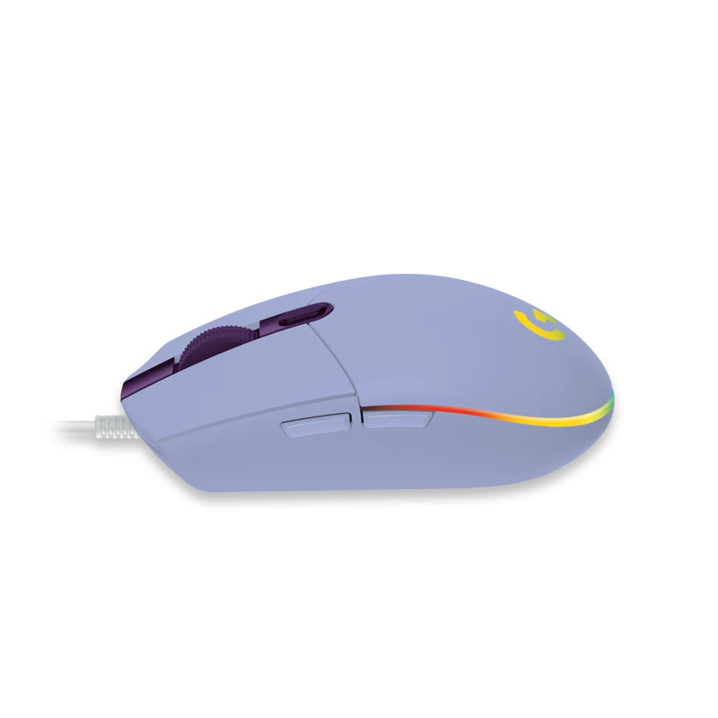 Logitech G203 Wired Gaming Mouse, 8,000 DPI, Rainbow Optical Effect LIGHTSYNC RGB, 6 Programmable Buttons, On-Board Memory, Screen Mapping, PC/Mac Computer and Laptop Compatible-Lilac