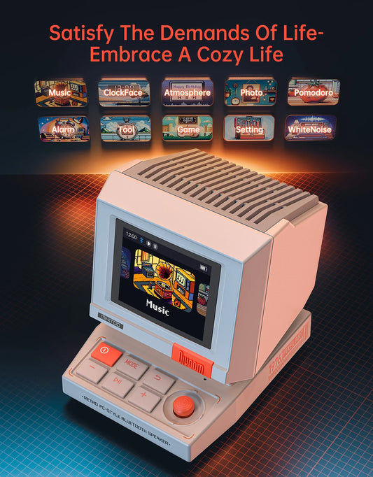 Divoom MiniToo Retro Pixel Bluetooth Speaker A retro pixel speaker