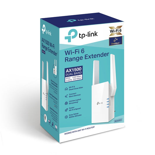 TP-Link AX1500 WiFi Extender Internet Booster, WiFi 6 Range Extender,RE505X