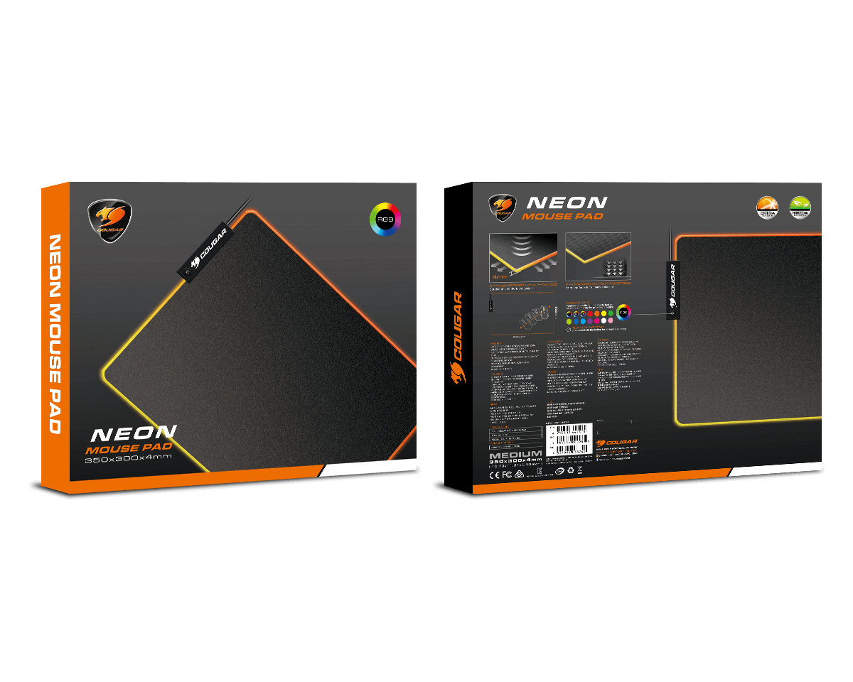 Cougar NEON RGB Gaming Mouse Pad – Medium (350 x 300 x 4mm)