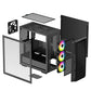 DeepCool CG540 Mid Tower Tempered Glass Side & Front Window Panel Case, 175mm, Addressable RGB LED Fans, 2xUSB 3.0, ATX PS2, Black.