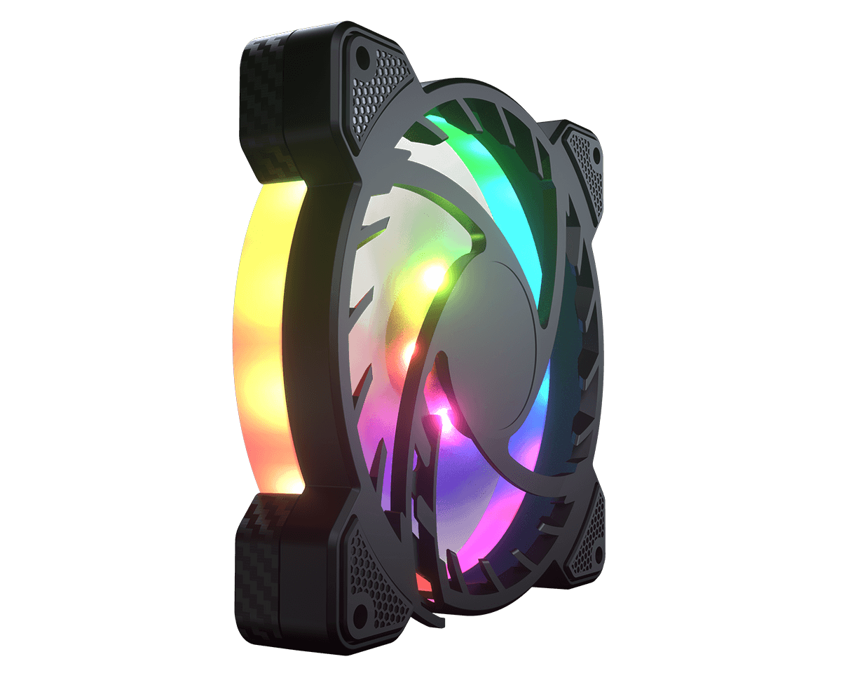 Cougar Vortex ARGB VX 120 ARGB Case Fan, Dynamic HDB Rearing, Anti-Vibration Damper, ARGB SYNC with Motherboard Lighting Software - Black