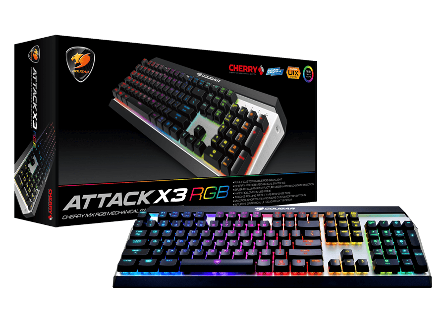 Cougar Attack X3 RGB Cherry MX RGB Backlit Mechanical Gaming Keyboard