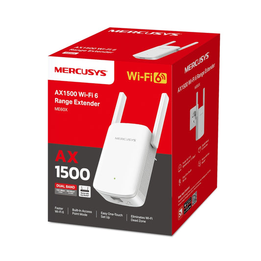MERCUSYS ME60X AX1500 Wi-Fi 6 Range Extender - Games Corner  Games Corner 