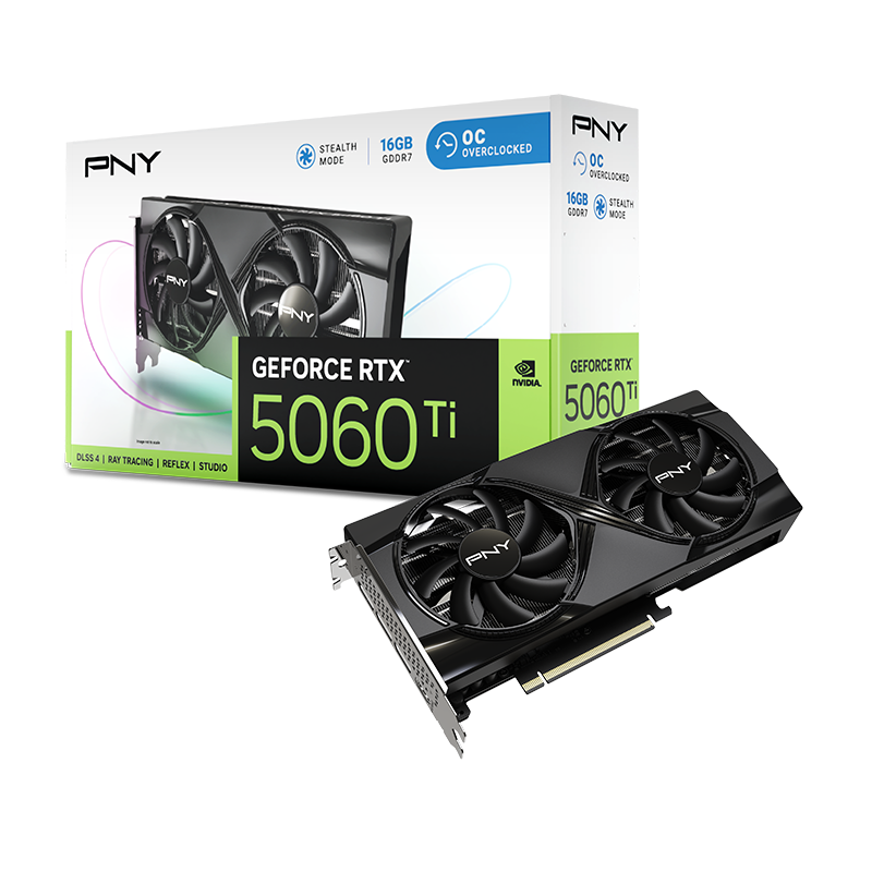 PNY GeForce RTX™ 5060 Ti 16GB Overclocked Dual Fan GPU