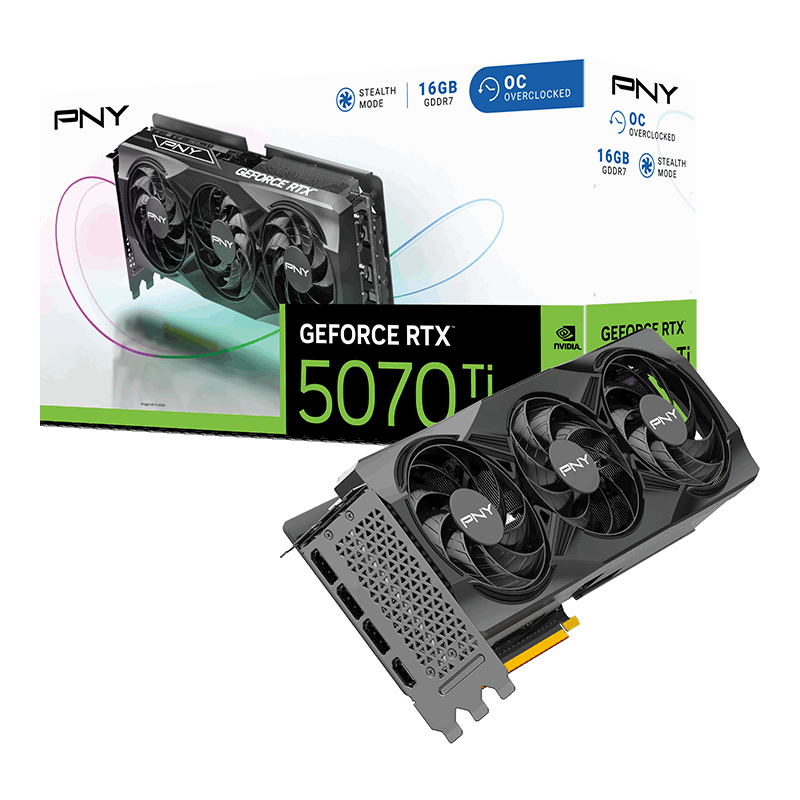 PNY GeForce RTX™ 5070 Ti Overclocked Triple Fan GPU