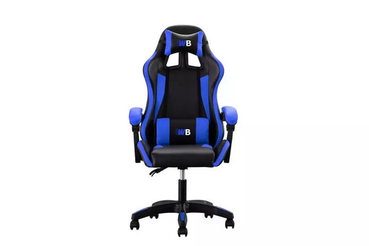 WB Gaming Chair With Arm Rest Faux Leather Black/Blue