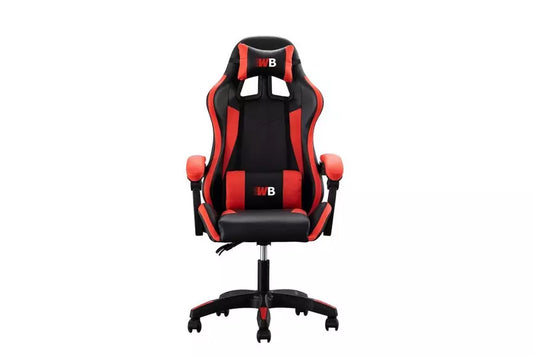 WB Gaming Chair With Arm Rest Faux Leather Black/Red