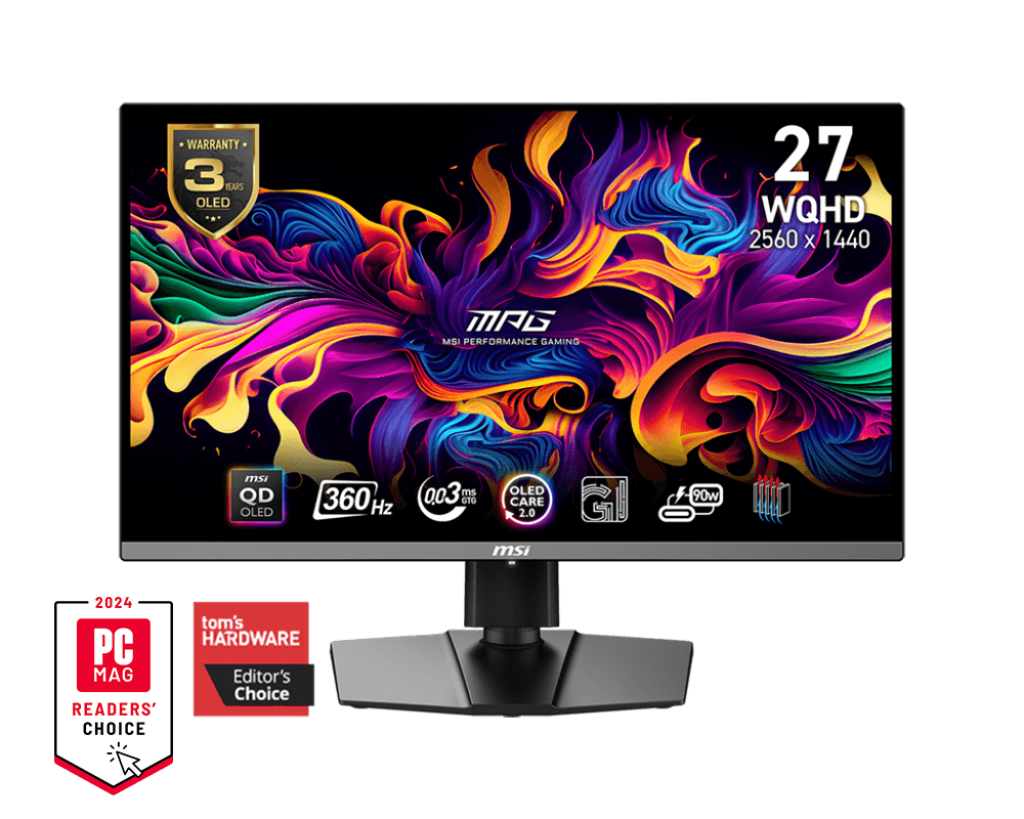 MSI MPG 271QRX QD-OLED 26.5″ WQHD Gaming Monitor 360Hz 0.03ms FreeSync Premium Pro