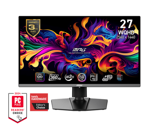 MSI MPG 271QRX QD-OLED 26.5″ WQHD Gaming Monitor 360Hz 0.03ms FreeSync Premium Pro