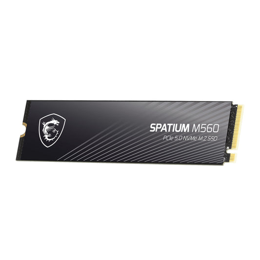 MSI SPATIUM M560 PCIe 5.0 NVMe M.2 Internal SSD, 2TB Capacity, Up to 10300 MB/s Sequential Read & 8700 MB/s Sequential Write Speed, 1200 TBW, 3D NAND Flash Memory