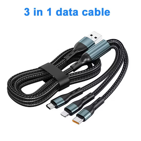 GO DES USB-A to 3-in-1 Data Cable GD-UC829 – Fast Charging & Multi-Device Convenience,