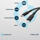 Powerology New Braided Type-C to Lightning Cable, 1.2M Length, PD 60W, 30000+ Bends, Fast Charging, P23BRCL12BK