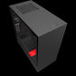 NZXT H510i - Compact ATX Mid-Tower PC Gaming Case - Front I/O USB Type-C Port - Vertical GPU Mount - Tempered Glass Side Panel - Integrated RGB Lighting- Water-Cooling Ready - Black/Red