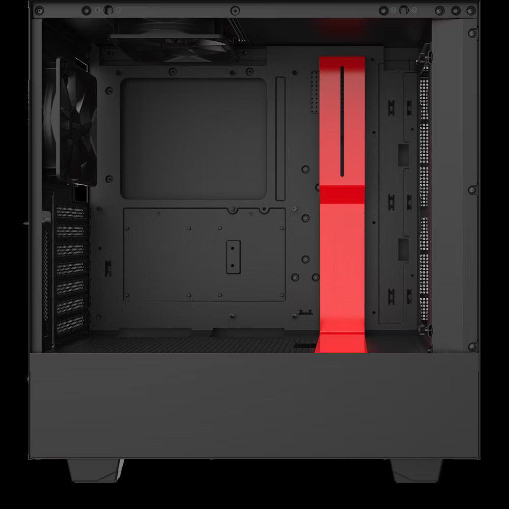 NZXT H510i - Compact ATX Mid-Tower PC Gaming Case - Front I/O USB Type-C Port - Vertical GPU Mount - Tempered Glass Side Panel - Integrated RGB Lighting- Water-Cooling Ready - Black/Red