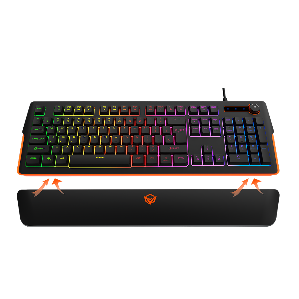 MEETION Gaming Keyboard with LED backlight RGB Magnetic Wrist Rest Keyboard for Gaming MT-K9520