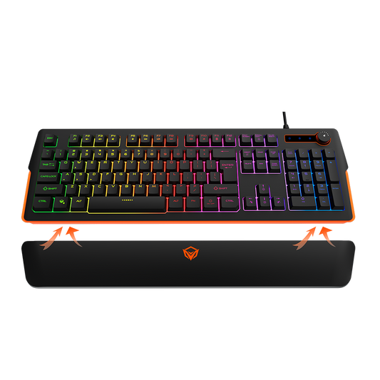 MEETION Gaming Keyboard with LED backlight RGB Magnetic Wrist Rest Keyboard for Gaming MT-K9520