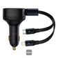 Baseus Enjoyment Retractable 2-in-1 Car Charger C+L 30W Black