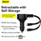 Baseus Enjoyment Retractable 2-in-1 Car Charger C+L 30W Black