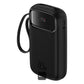 Baseus QPow2 20000mAh Digital Display Fast Charge Power Bank 22.5W With Built-in Dual-Cable Lightning And Type-C - Black