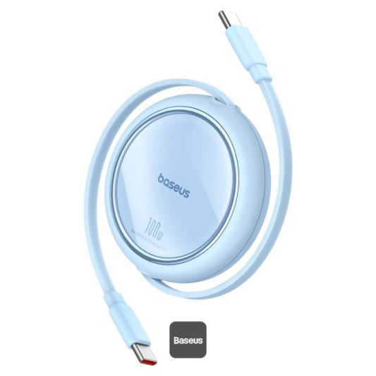 Baseus 100W Free2 Draw Mini Both-Way Retractable Type C to Type C Fast Charging Data Cable 1M - Blue, P10364500311-00