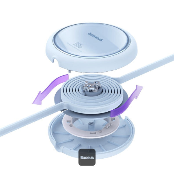 Baseus 100W Free2 Draw Mini Both-Way Retractable Type C to Type C Fast Charging Data Cable 1M - Blue, P10364500311-00