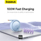 Baseus 100W Free2 Draw Mini Both-Way Retractable Type C to Type C Fast Charging Data Cable 1M - Blue, P10364500311-00