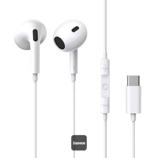 Baseus Encok CZ17 Type-C Wired Earphones | Semi-In-Ear Headphones With Mic - White