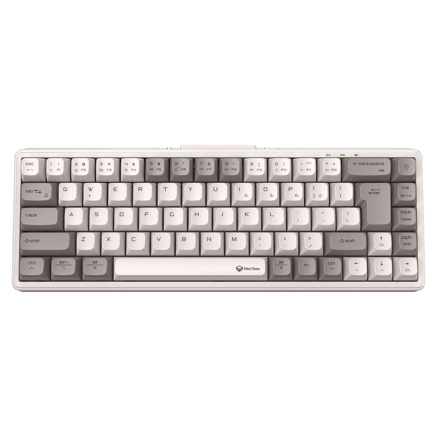 MEETION MK12 White 65% Tri-Mode Wireless RGB Mechanical Gaming Keyboard– Arabic/English Layout