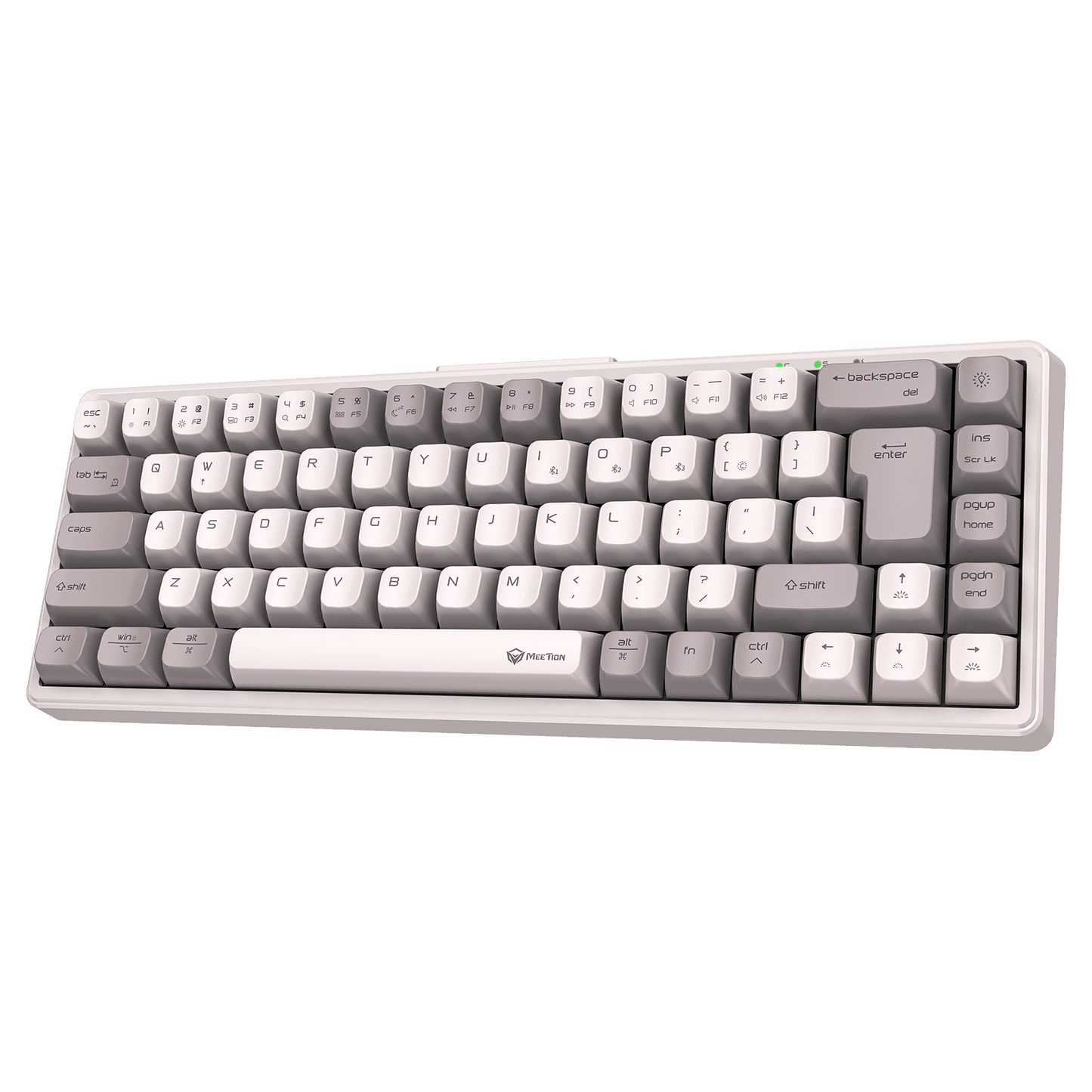 MEETION MK12 White 65% Tri-Mode Wireless RGB Mechanical Gaming Keyboard– Arabic/English Layout